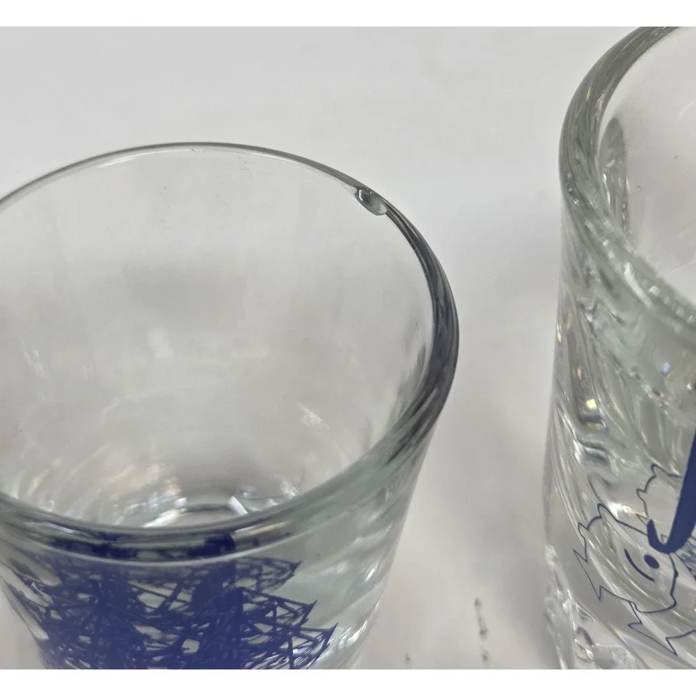 Retro Souvenir Shot Glasses Lot of 4 Ocean City MD Rehoboth Beach DE Barware